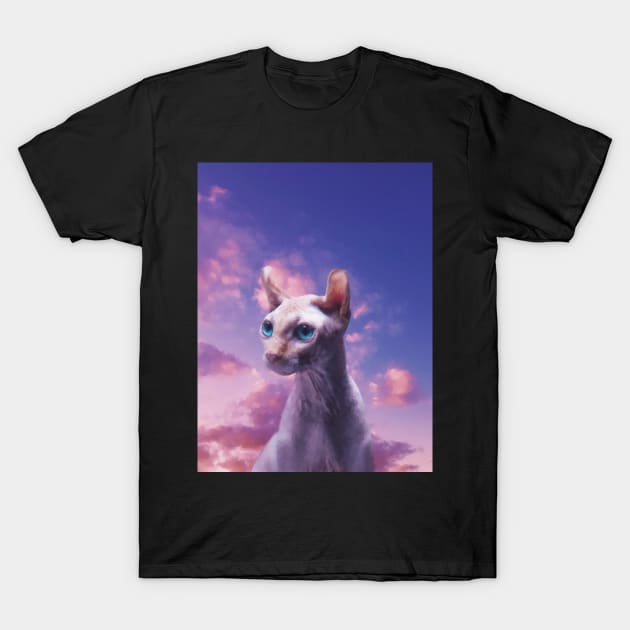 a catto in the sky painting T-Shirt by Arteria6e9Vena